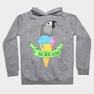 I scream Ice Cream African Grey Parrot Doodle Hoodie